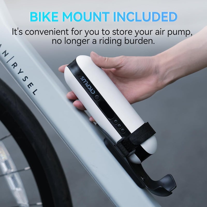 CYCPLUS Electric Air Compressor Portable Bicycle Pump Car Tire Inflator, Max 150 PSI, Auto Shut-Off Air Pump with Presta and Schrader Valves for All Bicycles Motorcycles and Cars - Image 5